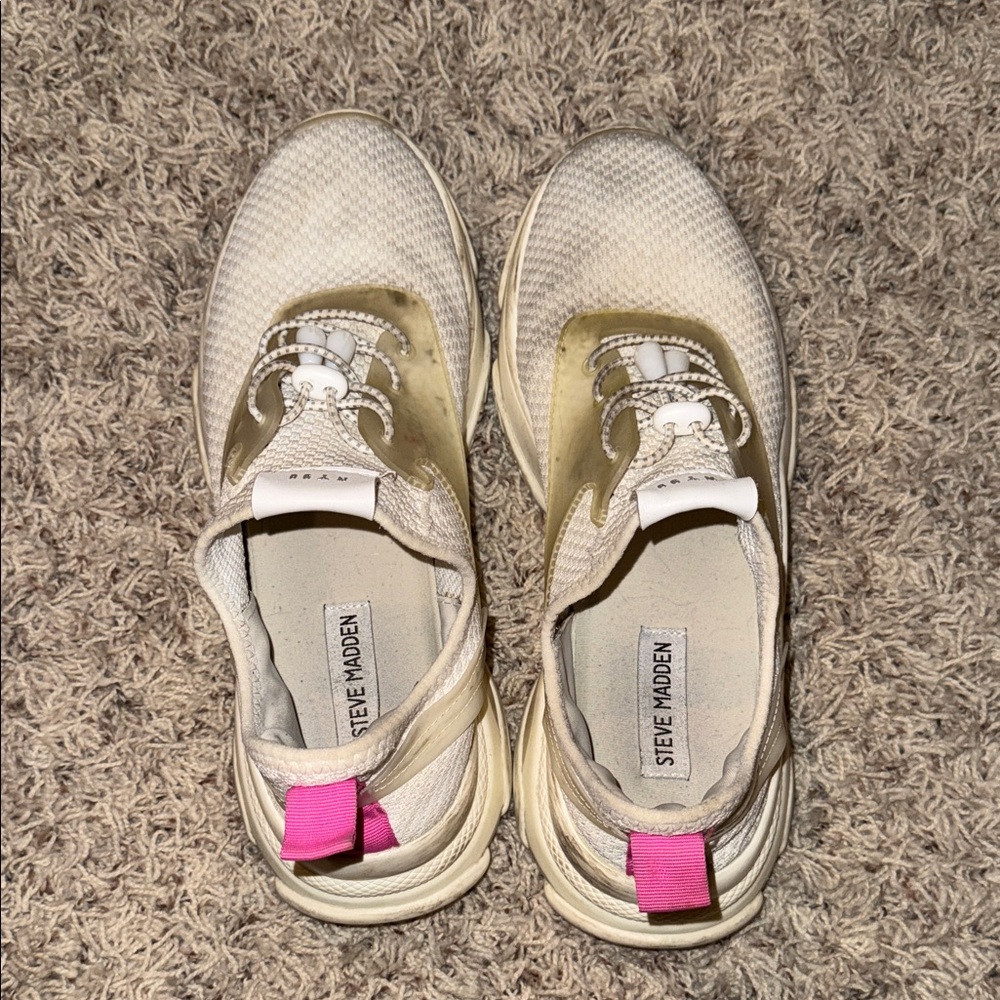 Steve Madden Cream and Pink Athletic Shoes